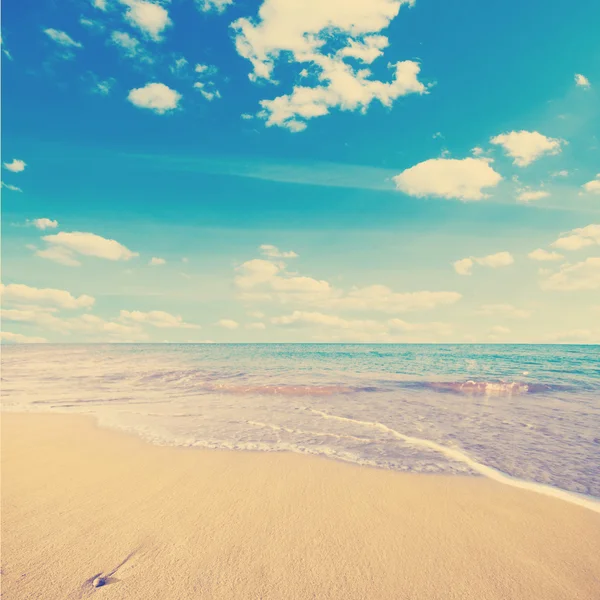 Mer vague et plage de sable Photos De Stock Libres De Droits