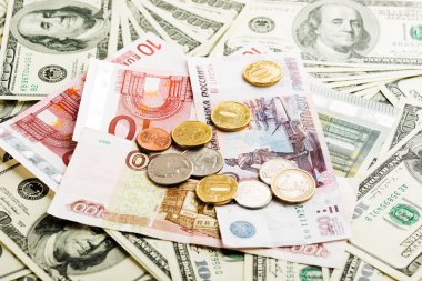 Rus ruble, euro ve dolar