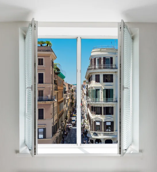 Via Condotti, Rome seen through the window — Stock Photo, Image