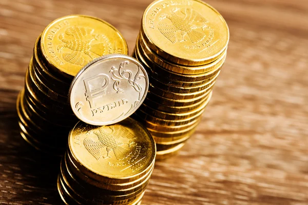 The Russian rouble coins — Stock Photo, Image