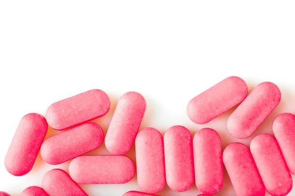 Group of pink medical pills — Stock Photo, Image