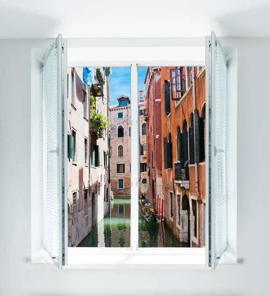 Venice, Italy seen through the window — Stock Photo, Image