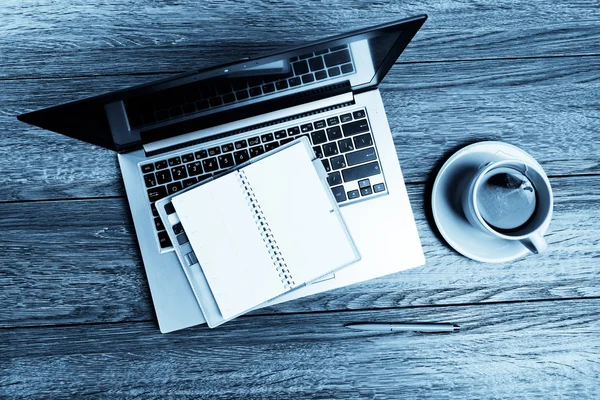 Office desk with laptop computer — Stock Photo, Image