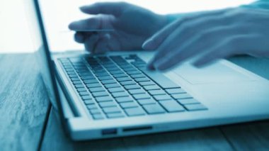 Woman using computer for online purchase