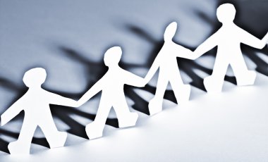 Kağıt insanlar teamworking