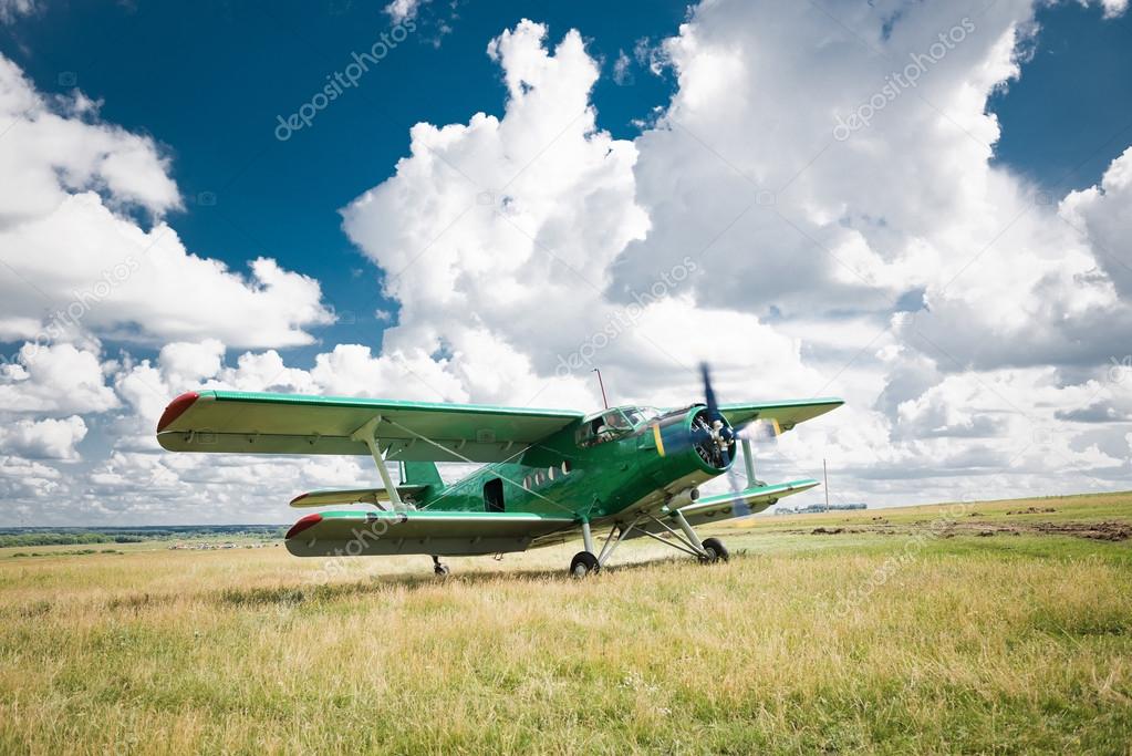 Old green airplane