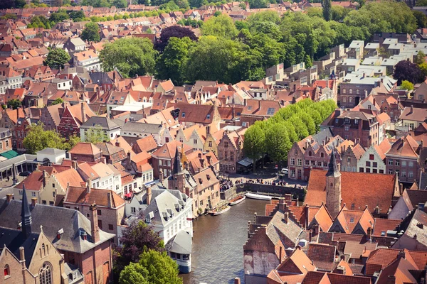 Luchtfoto van Brugge van Belfort — Stockfoto