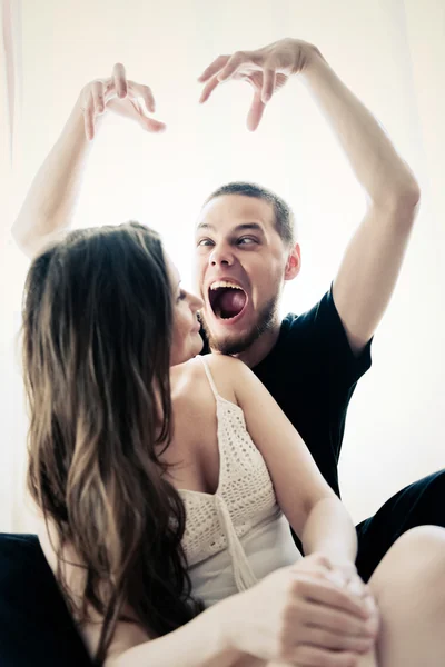 Funny couple portrait — Stock Photo, Image