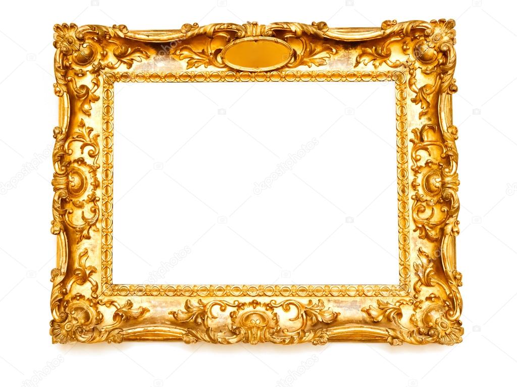 Golden frame isolated