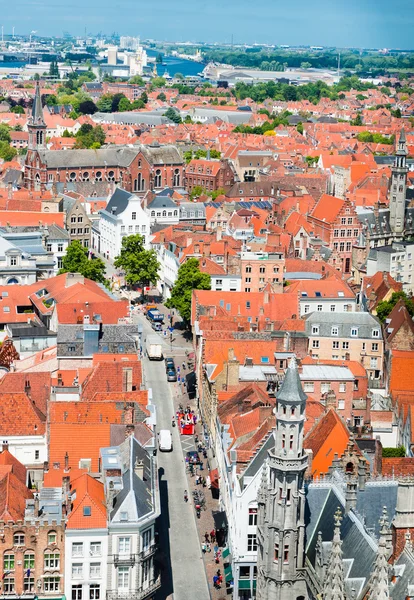 Letecký pohled na Bruggy — Stock fotografie