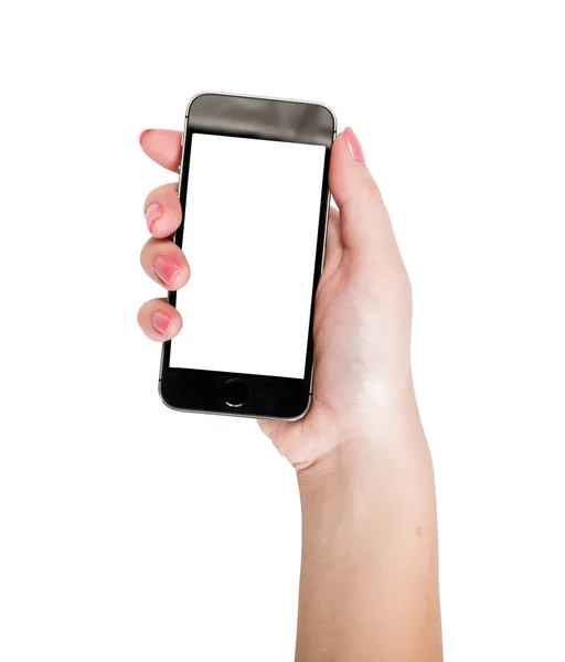 Female hand holding phone — Stock Photo, Image