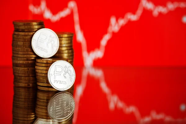 Taxa de rublo russo — Fotografia de Stock