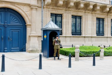 Guard in front of Grand Ducal Palace clipart