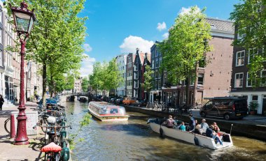 Hollanda'nın amsterdam kanalları