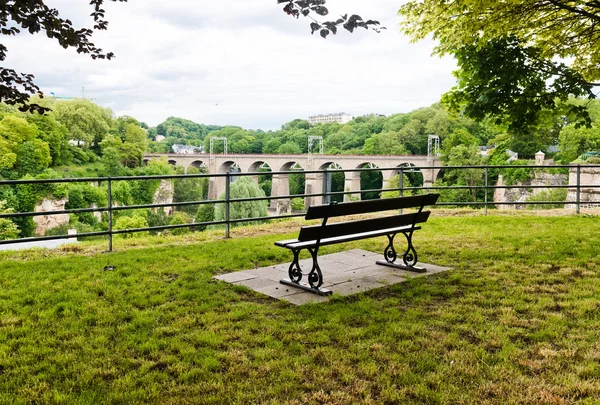 Vintage bench in Luxembourg — Stock Photo, Image