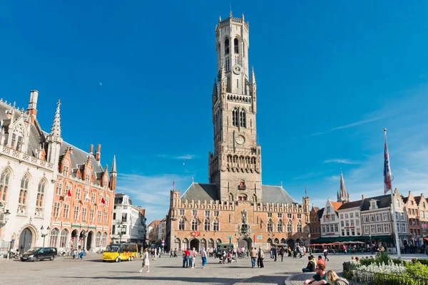 Praça Grote Markt em Bruges — Fotografia de Stock