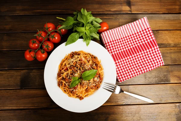 Spaghetti bolognese met kaas — Stockfoto