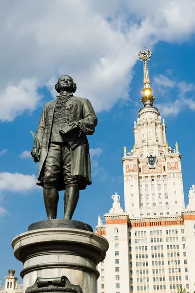 Lomonosov monument in Moskou — Stockfoto