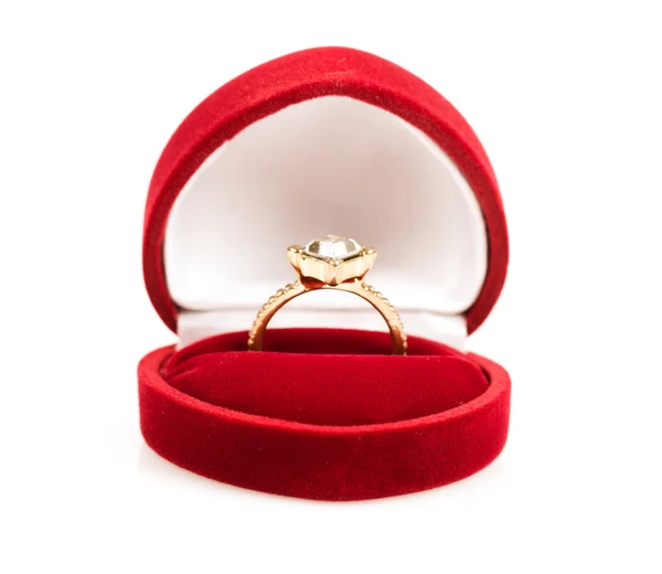 Ring in de doos van de gift — Stockfoto