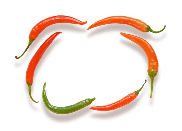 Decoratief frame van chili peppers. — Stockfoto