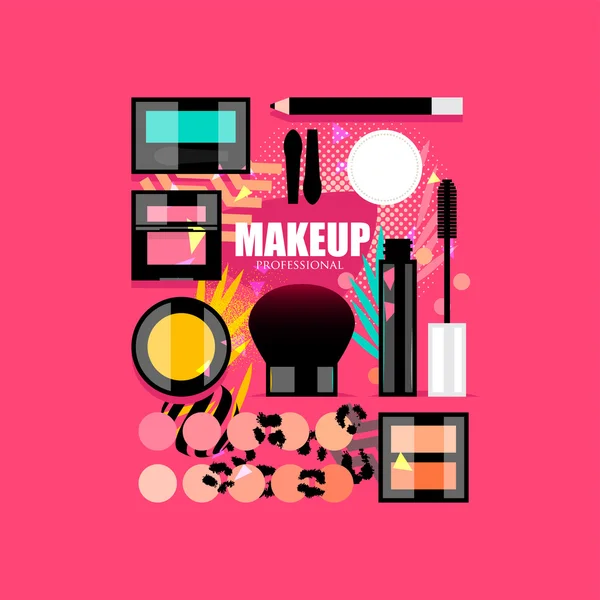 Jeu de maquillage glam — Image vectorielle