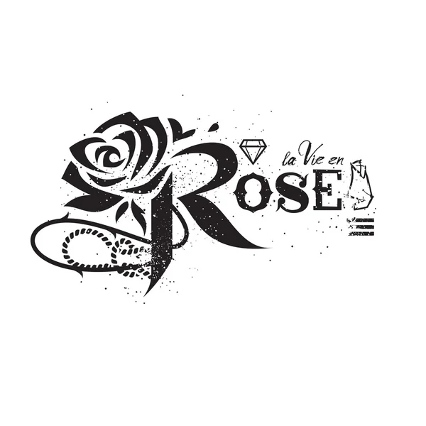 Rosa Schriftzug la vie en rose - Leben in rosa — Stockvektor