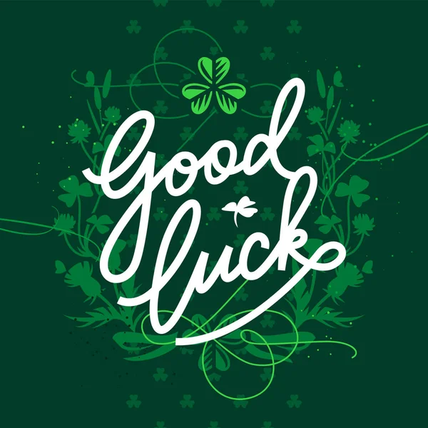 Succes Patrick Day Lettering Card — Stockvector