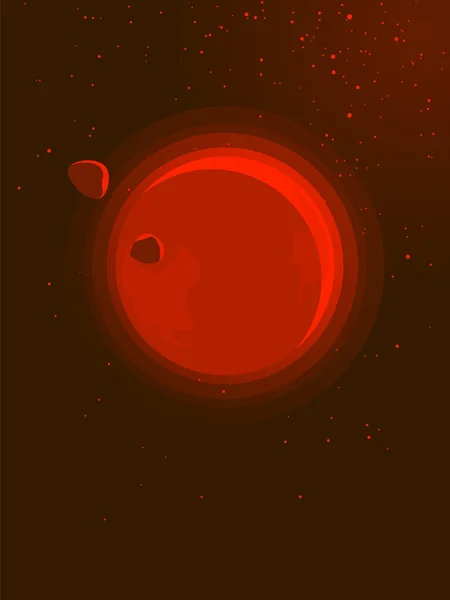 Mars and moons — Stock Vector