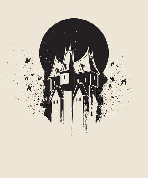 Dark gothic house — Stock Vector