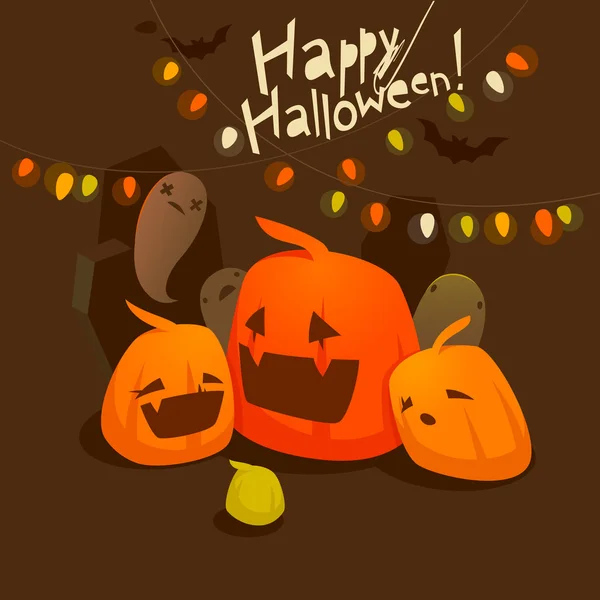 Halloween pumpkins el ilanı — Stok Vektör