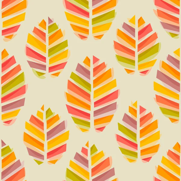 Autumn colorful watercolor style leaves seamless pattern — Stock Vector