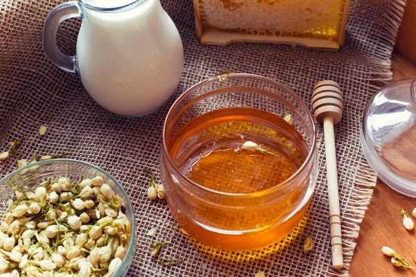 재 스민 꿀, 우유 — 스톡 사진