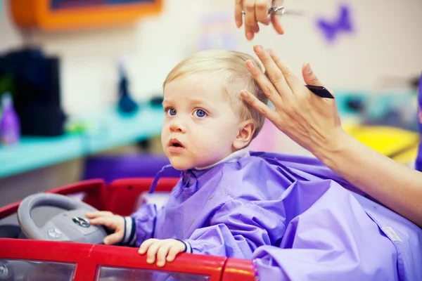 First haircut of little boy — Stock Photo, Image