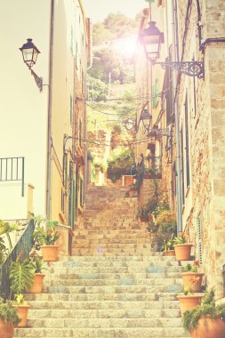 Street in Valldemossa village, Mallorca clipart