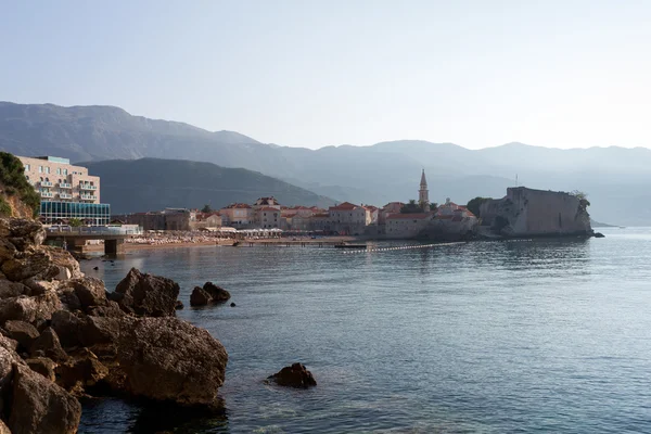Morning view of the old city of Budva, Montenegro — Stock Photo, Image