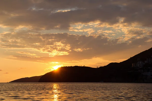 Coucher de soleil à Budva, Monténégro Images De Stock Libres De Droits