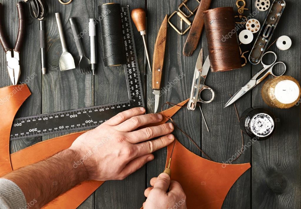 Man working with leather Stock Photo by ©haveseen 100552162