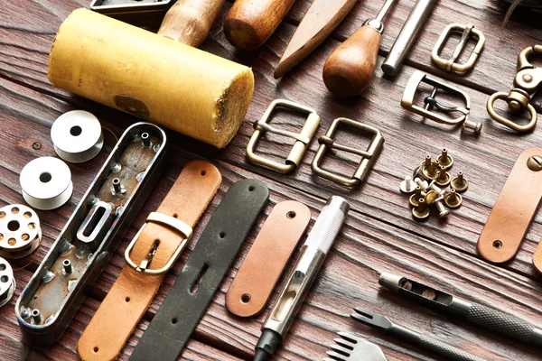 Leather crafting tools Stock Photo by haveseen