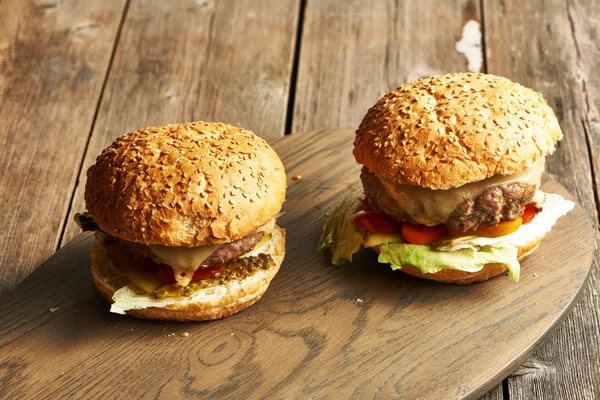 Házi sajtburgert tábla — Stock Fotó