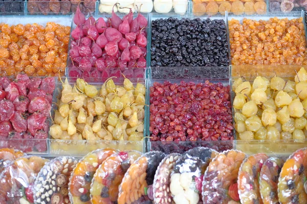 Sušené ovoce na trhu — Stock fotografie