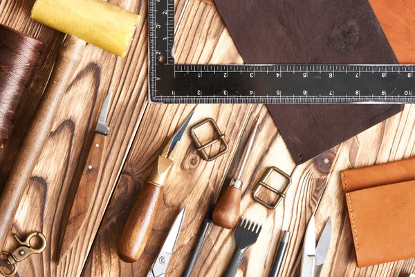 Leather crafting tools — Stock Photo, Image