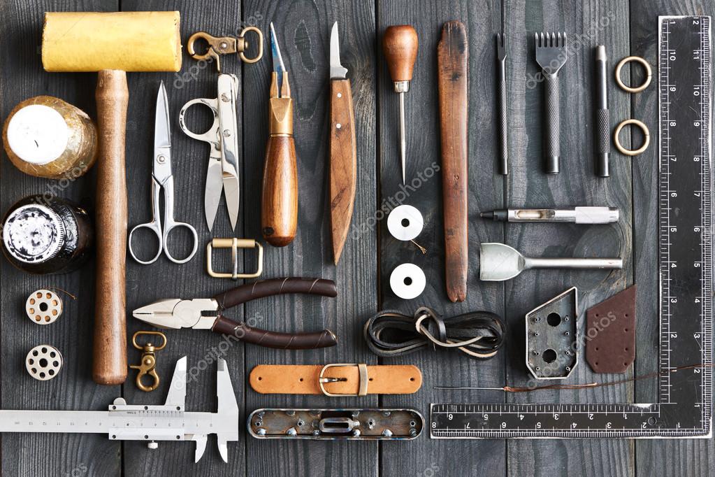Leather crafting tools — Stock Photo © haveseen 108391328