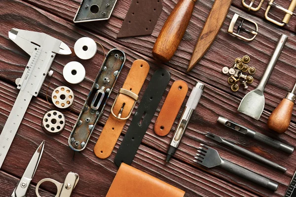 Leather crafting tools — Stock Photo, Image