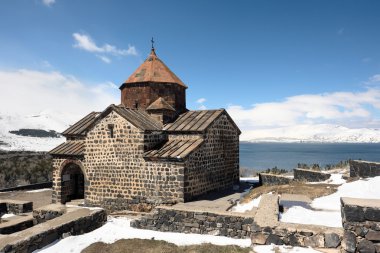 Ancient monastery Sevanavank in Armenia clipart
