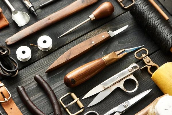 Leather crafting tools — Stock Photo, Image