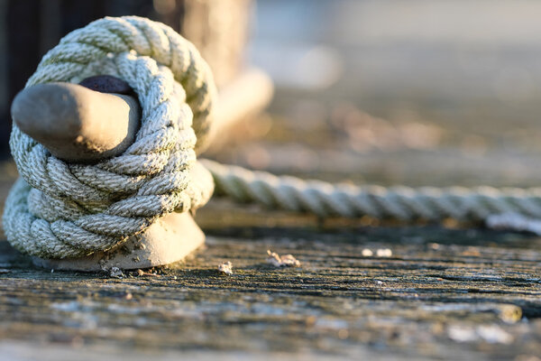 Rope on jetty, Lake Cayuga 