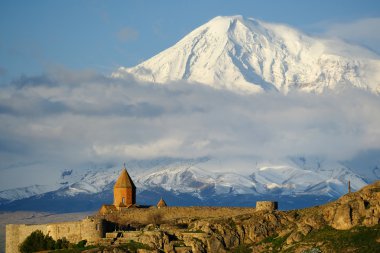 Khor Virap and Ararat mountain clipart