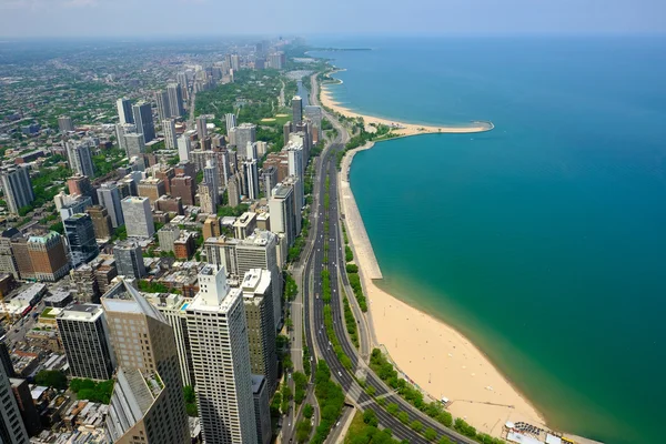 Chicago skyline udsigt fra luften - Stock-foto