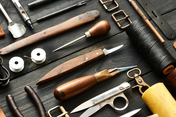 Leather crafting tools — Stock Photo, Image