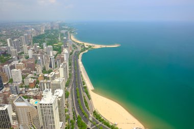 Chicago ufuk çizgisi hava görüntüsü